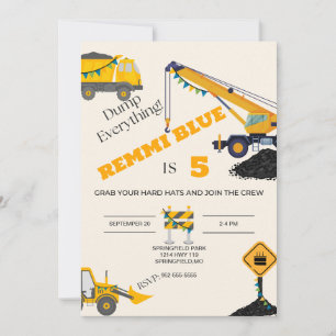 Under Construction! Birthday Invitation