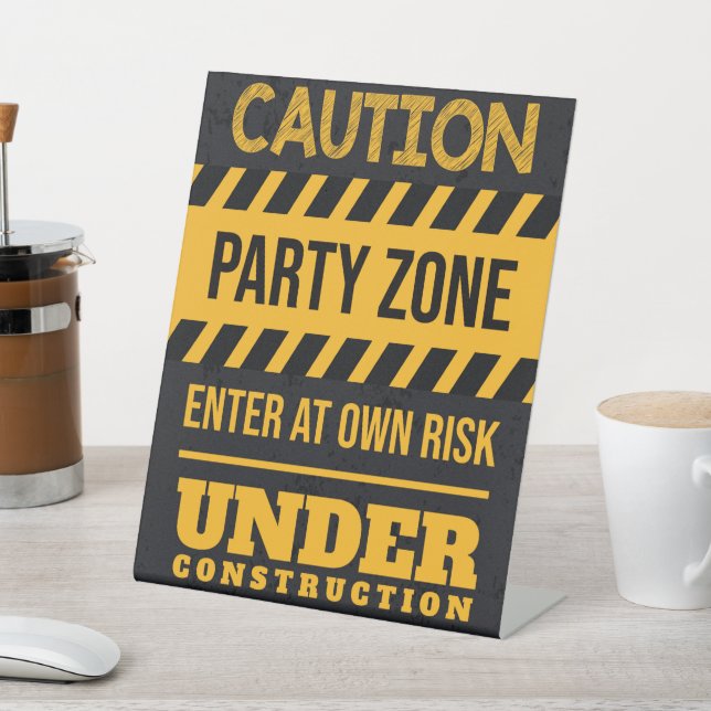 Under Construction Birthday Party Sign (In SItu)