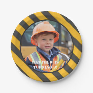Under Construction Boy's Birthday Bash Paper Plate