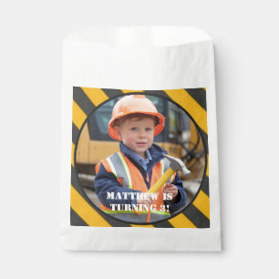 Under Construction Boy's Photo Birthday Bash Favour Bags