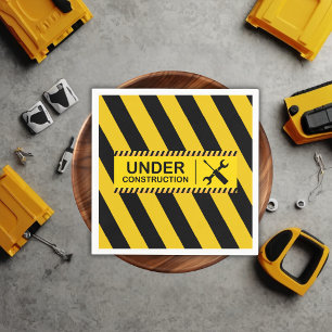 Under Construction Bulldozer Baby Shower Napkin