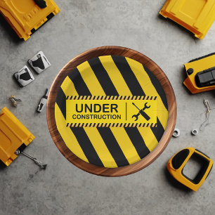 Under Construction Bulldozer Baby Shower Paper Plate