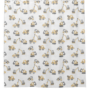 Under Construction Dump Truck Baby Boy excavator Shower Curtain