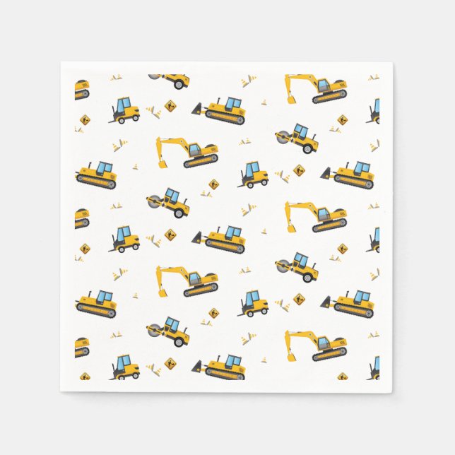 Under Construction Dump Trucks Party Decorations Napkin (Front)