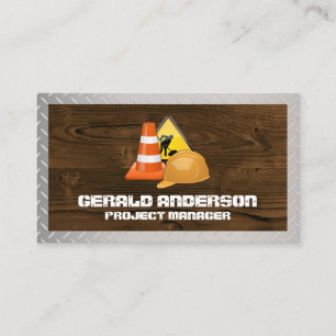 Under Construction Logo   Wood   Steel Business Card