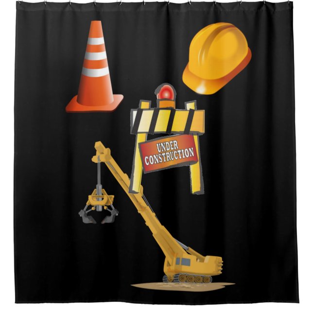 Under construction man cave showercurtain shower curtain (Front)
