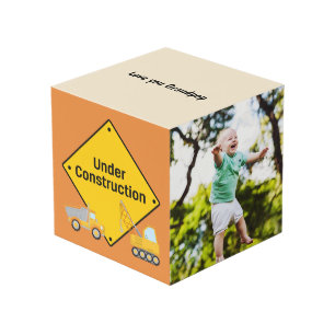 Under Construction Personalised Photo Cube
