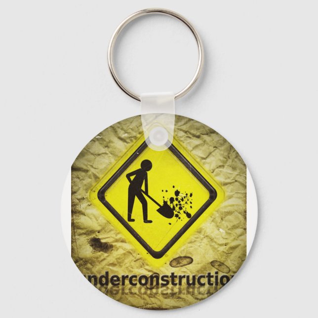 under construction sign key ring (Front)