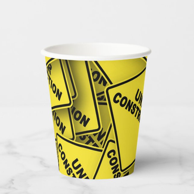 Under Construction Signs Paper Cups (Front)