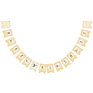 Under construction site birthday bunting banner