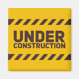 Under Construction Street Sign Graphic Magnet
