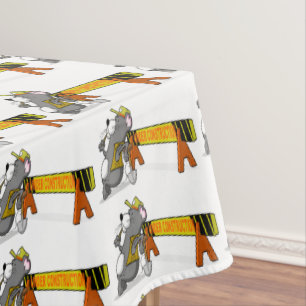 Under Construction Worker Banner Rectangle Tablecloth