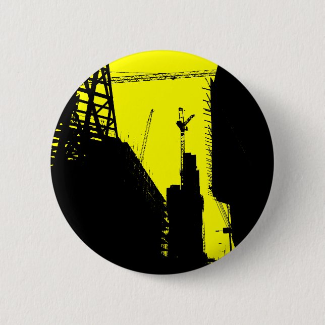 Under Contruction - Yellow 6 Cm Round Badge (Front)