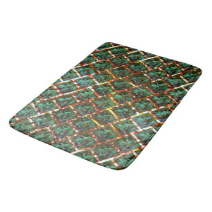 Under dirty and rusty grille bath mat