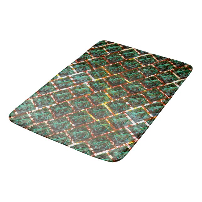 Under dirty and rusty grille bath mat (Angled)