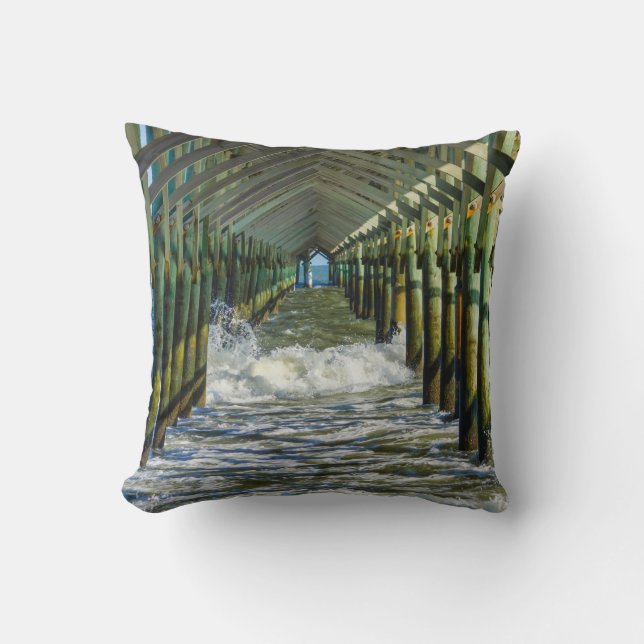 Under Folly Beach Pier Cushion (Front)