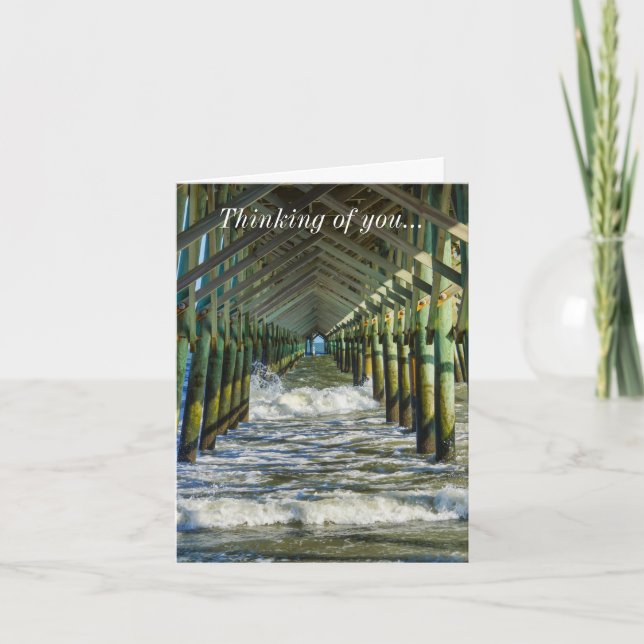Under Folly Beach Pier Thinking Of You Card (Front)