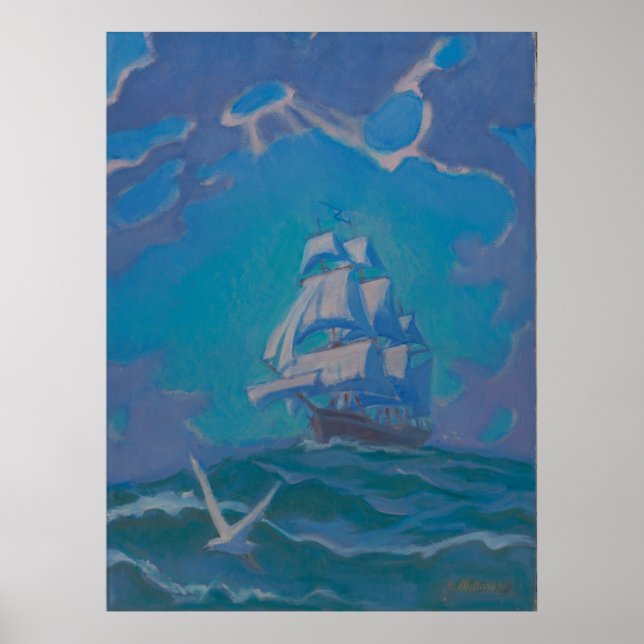 Under Full Sail – Kulhanek Nautical Art Poster (Front)