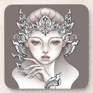 Under glass Goddess of the brown earth Coaster