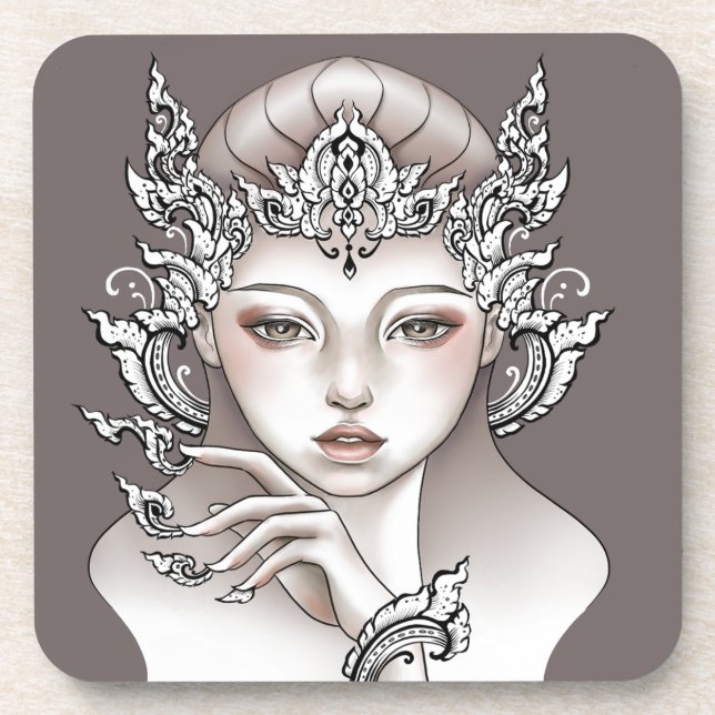 Under glass Goddess of the brown earth Coaster (Front)