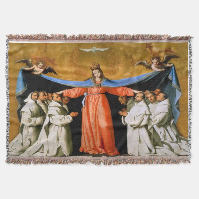 Under Her Mantle Virgin Mary Holy Spirit Blanket (Front)