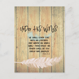 Under His Wings Encouragement w/Psalms Bible Verse Postcard