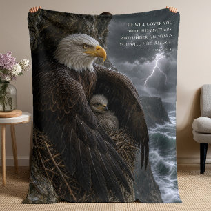 Under His Wings Psalm 91 Christian Art Fleece Blanket