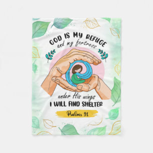 Under His Wings Psalm 91 Fleece blanket