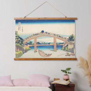 Under Mannen Bridge Hokusai Ukiyo-e Japanese Art Hanging Tapestry