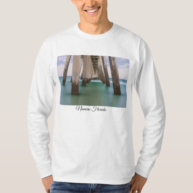 Under Navarre Beach Pier Long Sleeve Shirt (Front)
