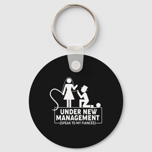 Under New Management Bachelor Party Favours Groom  Key Ring (Front)