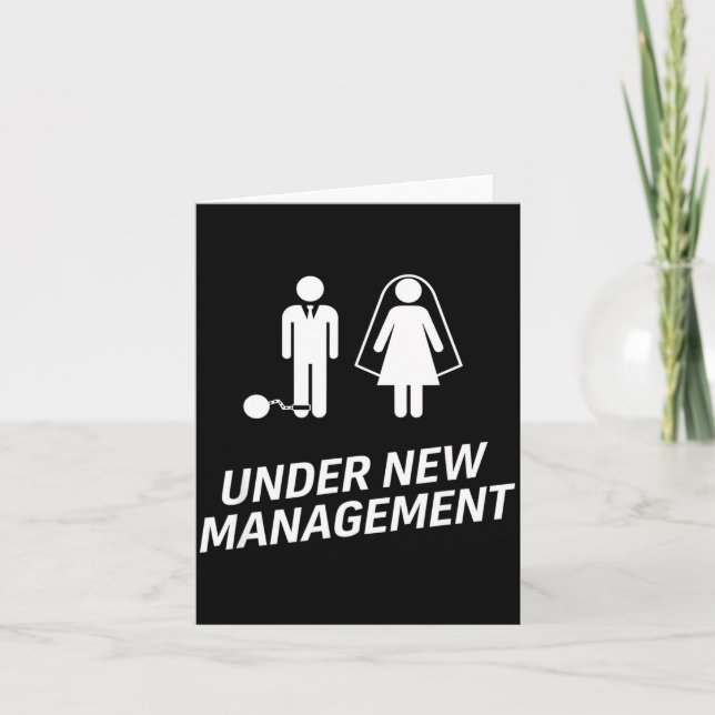 Under New Management Funny Wedding Husband Ball Card (Front)
