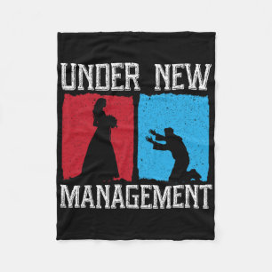 Under New Management Groom Wedding Bachelor Party Fleece Blanket