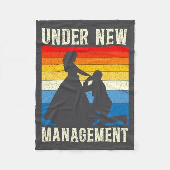 Under New Management Groom Wedding Bachelor Party  Fleece Blanket (Front)