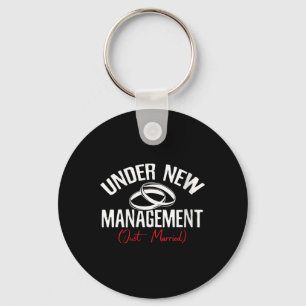 Under New Management Just Married Groom Bride Wedd Key Ring