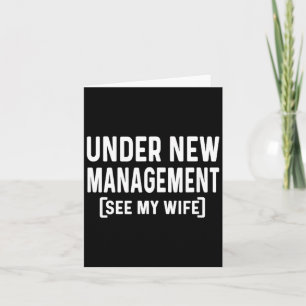 Under New Management See Wife Wedding Day Card