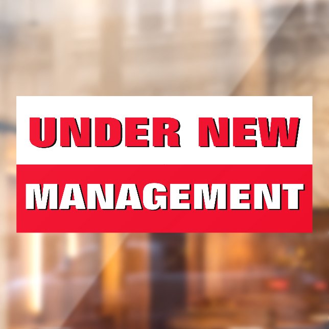 Under New Management Small Business Window Cling (Sheet 2)