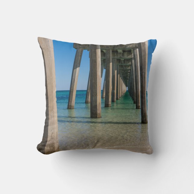 Under Pensacola Beach Pier Pillow (Front)