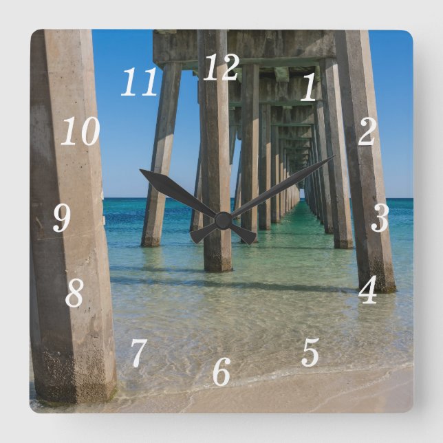 Under Pensacola Beach Pier Wall Clock (Front)