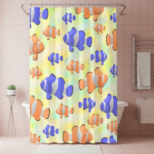 Under Sea Colourful Clownfish Shower Curtain