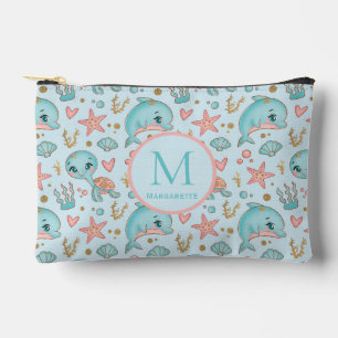 Under sea cute Dolphins and Turtles customised Accessory Pouch