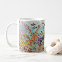 Under Sea Marine Life Crab Coral Fish Shells Art