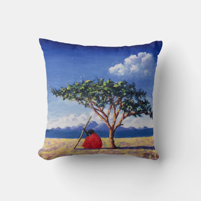Under the Acacia Tree 1991 Cushion (Front)