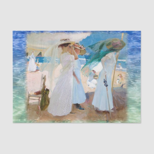 Under the Awning, Joaquín Sorolla Tissue Paper (Front)