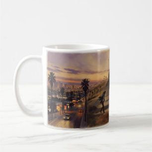 Under the Bridge LA Twilight Illustration Mug
