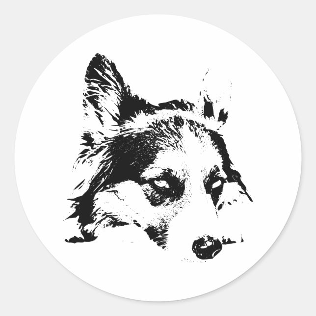 Under-the-Brow Look Classic Round Sticker (Front)