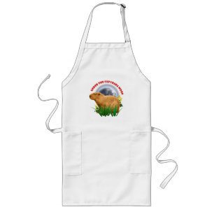 Under the Capybara Moon Cute Animal Long Apron