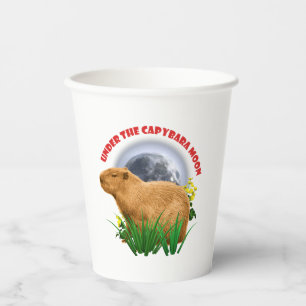 Under the Capybara Moon Cute Animal Paper Cups