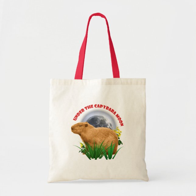 Under the Capybara Moon Funny Capybara  Tote Bag (Front)