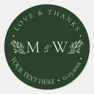 Under the Christmas Mistletoe Wedding Thank you Classic Round Sticker